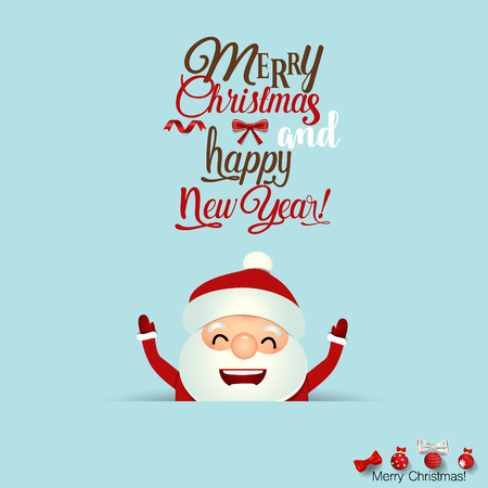 Christmas Greeting Card with Christmas Santa Claus. Vector illustration.のイラスト素材