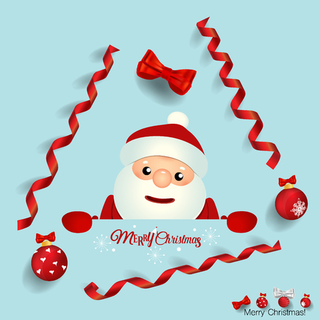 Christmas Greeting Card with Christmas Santa Claus. Vector illustration.のイラスト素材