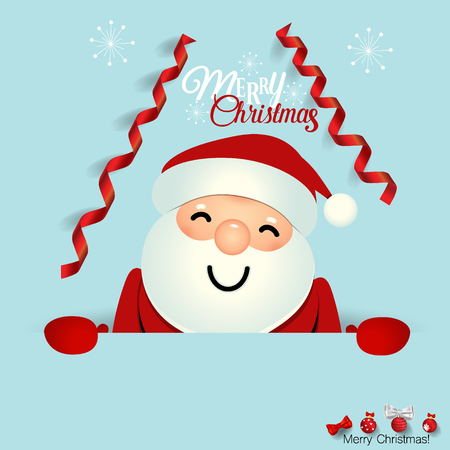 Christmas Greeting Card with Christmas Santa Claus. Vector illustrationのイラスト素材