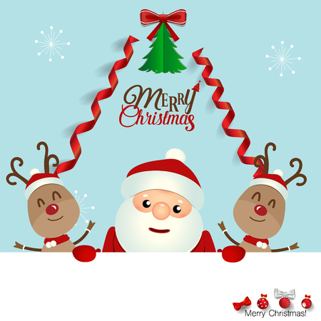 Christmas Greeting Card with Christmas Santa Claus. Vector illustrationのイラスト素材
