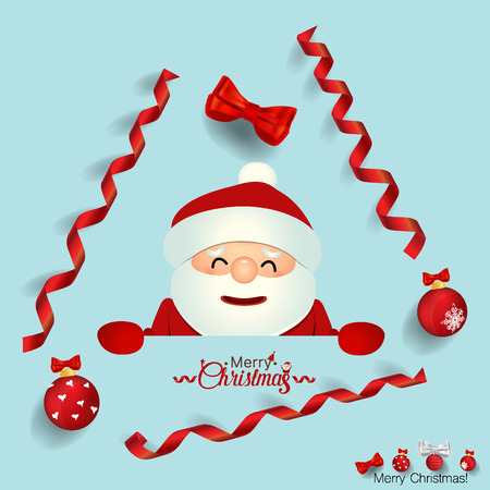 Christmas Greeting Card with Christmas Santa Claus. Vector illustration.のイラスト素材