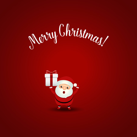 Christmas Greeting Card with Christmas Santa Claus. Vector illustration.のイラスト素材