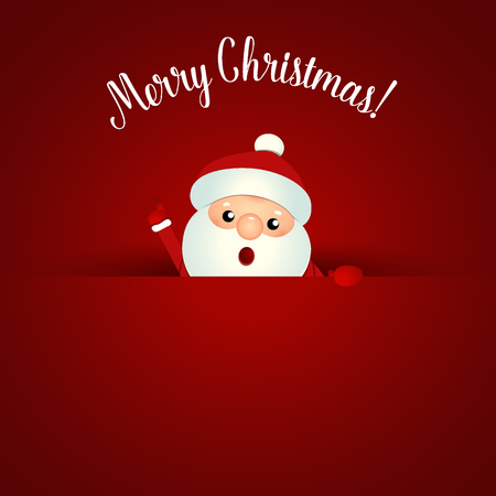 Christmas Greeting Card with Christmas Santa Claus. Vector illustration.のイラスト素材