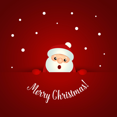 Christmas Greeting Card with Christmas Santa Claus. Vector illustration.のイラスト素材