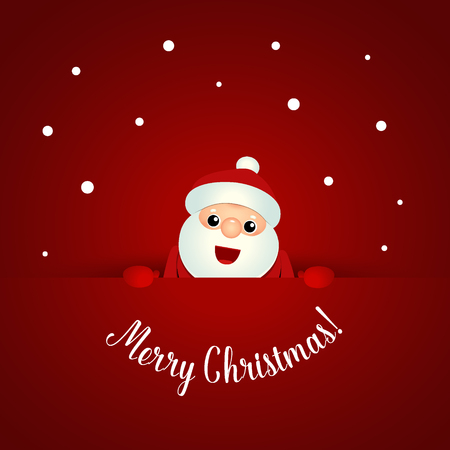 Christmas Greeting Card with Christmas Santa Claus. Vector illustration.のイラスト素材