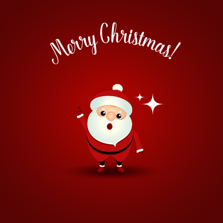 Christmas Greeting Card with Christmas Santa Claus. Vector illustration.のイラスト素材