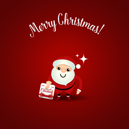 Christmas Greeting Card with Christmas Santa Claus. Vector illustration.のイラスト素材