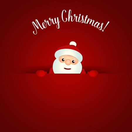 Christmas Greeting Card with Christmas Santa Claus. Vector illustration.のイラスト素材
