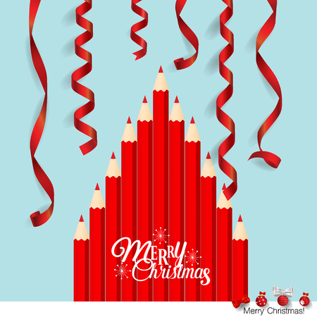 Christmas Greeting Card with Christmas tree. Vector illustrationのイラスト素材