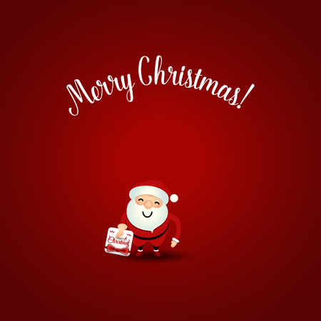 Christmas Greeting Card with Christmas Santa Claus. Vector illustration.のイラスト素材