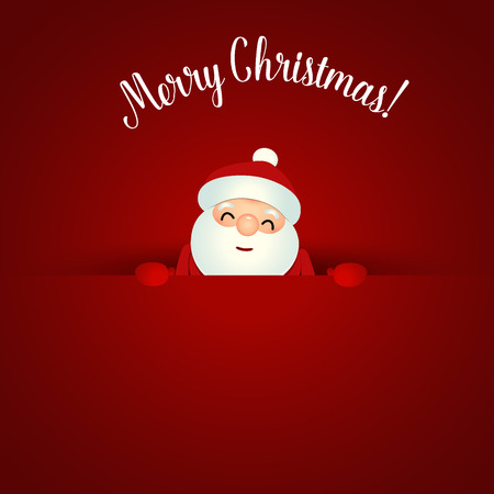 Christmas Greeting Card with Christmas Santa Claus. Vector illustration.のイラスト素材