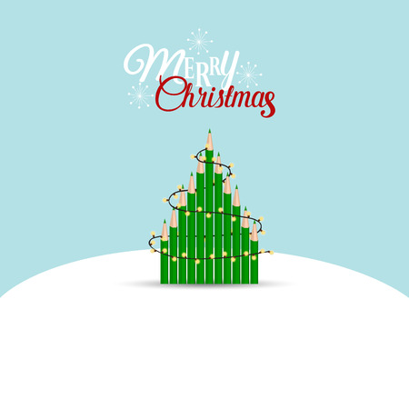 Christmas Greeting Card with Christmas tree. Vector illustration.のイラスト素材