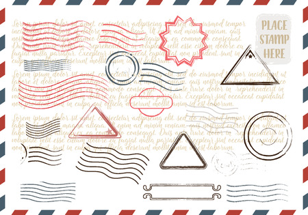 Collection of colorful grungy stamps.のイラスト素材