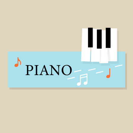 Music piano keyboard with Notes. Poster background template. Music Vector Background.のイラスト素材