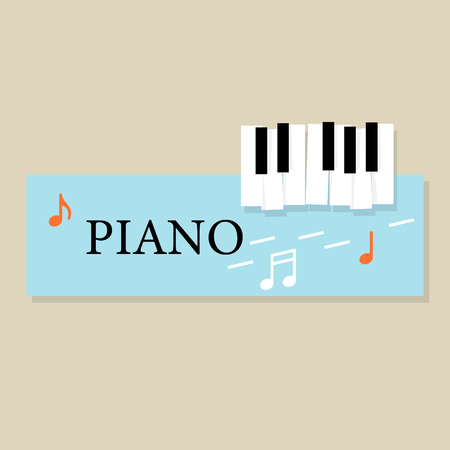 Music piano keyboard with Notes. Poster background template. Music Vector Background.のイラスト素材