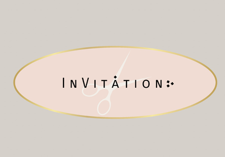 Paper with text Invitation. Colorful vintage banner with scissors. Vector Illustration.のイラスト素材