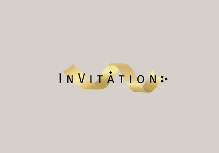 Paper with text Invitation. Colorful vintage banner with ribbon. Vector Illustration.のイラスト素材