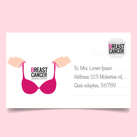 Breast Cancer Awareness Month background design. Vector Illustration.のイラスト素材
