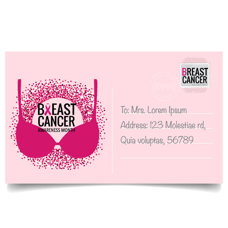 Breast Cancer Awareness Month background design. Vector Illustration.のイラスト素材