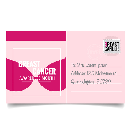 Breast Cancer Awareness Month background design. Vector Illustration.のイラスト素材