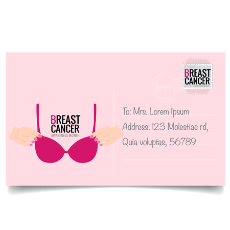 Breast Cancer Awareness Month background design. Vector Illustration.のイラスト素材