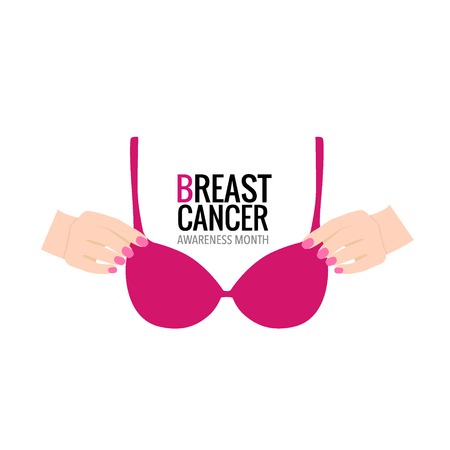 Breast Cancer Awareness Month background design. Vector Illustration.のイラスト素材