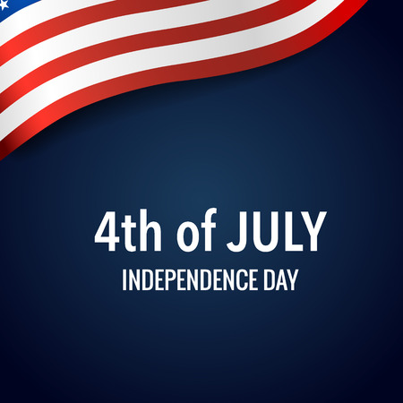 Happy independence day card United States of America. American Flag paper design, vector illustration.のイラスト素材