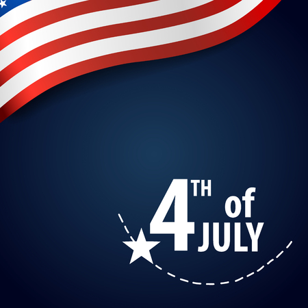 Happy independence day card United States of America. American Flag paper design, vector illustration.のイラスト素材