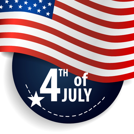 Happy independence day card United States of America. American Flag paper design, vector illustration.のイラスト素材