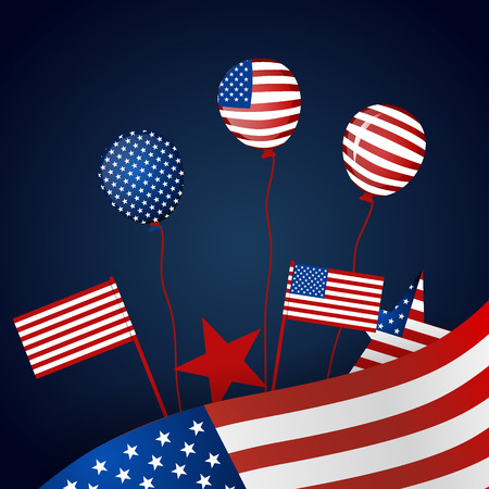 Happy independence day card United States of America. American Flag paper design, vector illustration.のイラスト素材