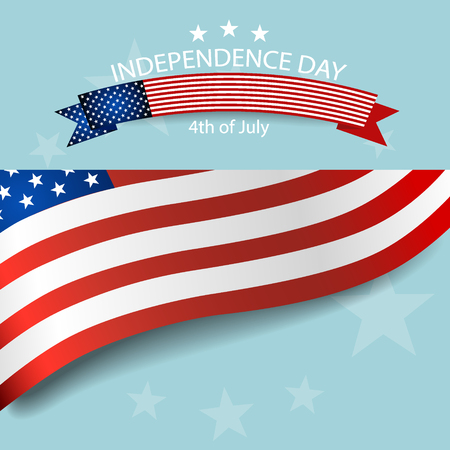 Happy independence day card United States of America. American Flag paper design, vector illustration.のイラスト素材
