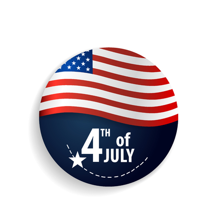 Happy independence day card United States of America. American Flag paper design, vector illustration.のイラスト素材