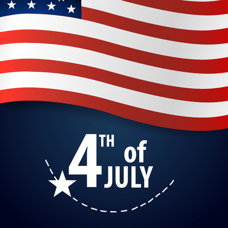 Happy independence day card United States of America. American Flag paper design, vector illustration.のイラスト素材