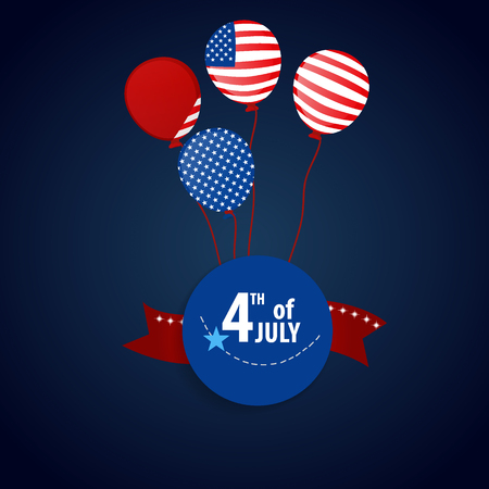 Happy independence day card United States of America. American Flag paper design, vector illustration.のイラスト素材