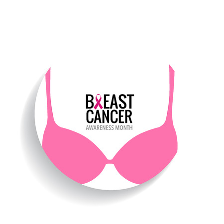 Breast Cancer Awareness Month background design. Vector Illustration.のイラスト素材