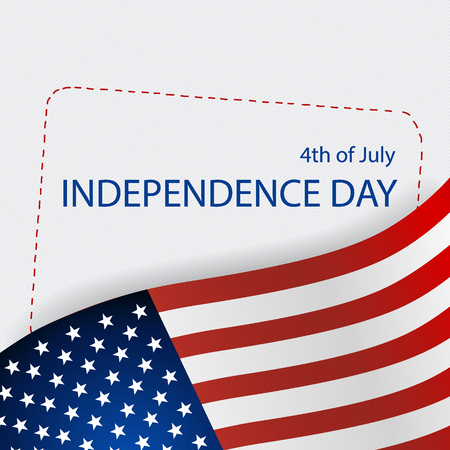 Happy independence day card United States of America. American Flag paper design, vector illustration.のイラスト素材
