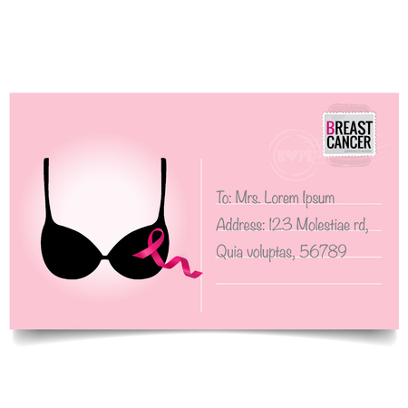 Breast Cancer Awareness Month background design. Vector Illustration.のイラスト素材
