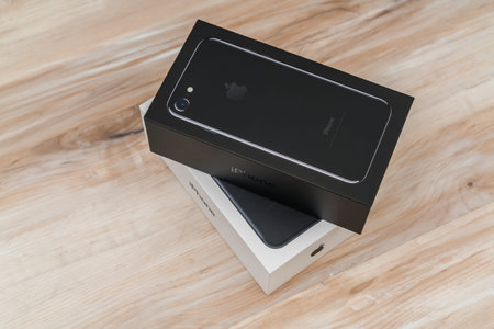 Loei, Thailand- November 07, 2016: New Apple iPhone 7 unboxing new smart phone produced by Apple...