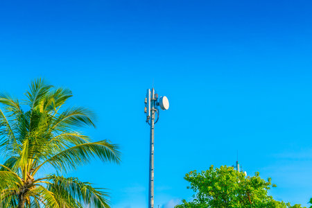 Telecommunication tower with beautiful sky