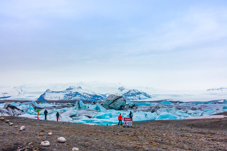 Icebergs in Glacier Lagoon, Icelandの写真素材