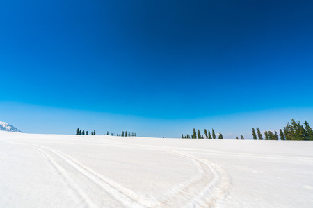 Beautiful  River and snow covered mountains landscape Kashmir state, Indiaの写真素材