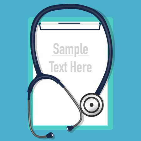 Medical  with stethoscope and medical clipboard.のイラスト素材
