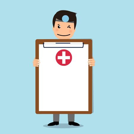Doctor holding medical clipboardのイラスト素材