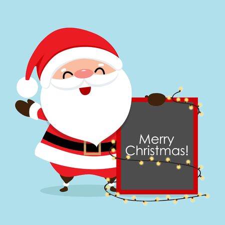 Christmas Greeting Card with Christmas Santa Claus. Vector illustration.のイラスト素材