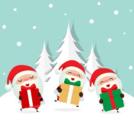 Santa Claus. Christmas background. Christmas Greeting Card. Vector illustration.のイラスト素材