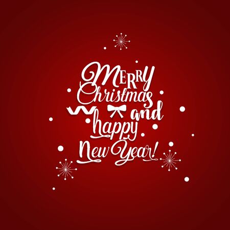 Christmas Greeting Card. Merry Christmas lettering, vector illustration.のイラスト素材