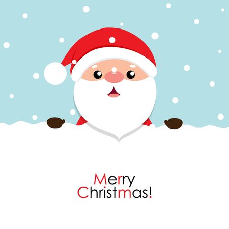 Christmas Greeting Card with Christmas Santa Claus. Vector illustration.のイラスト素材