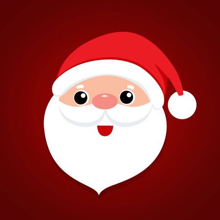 Holiday Christmas background with Santa Claus cartoon. Vector illustration.のイラスト素材