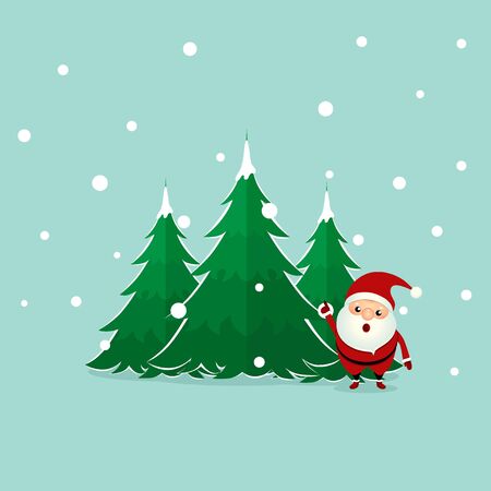 Santa Claus. Christmas background. Christmas Greeting Card. Vector illustration.のイラスト素材