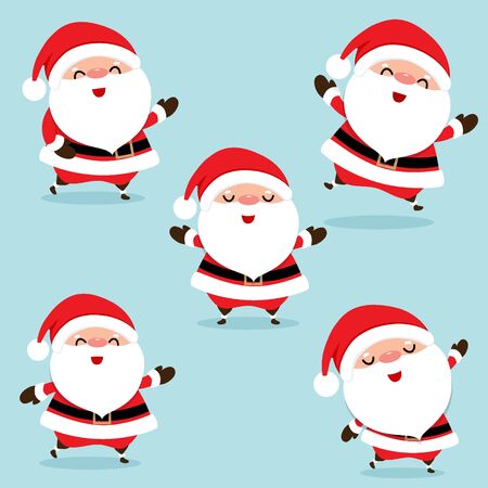 Christmas Greeting Card with Christmas Santa Claus. Vector illustration.のイラスト素材